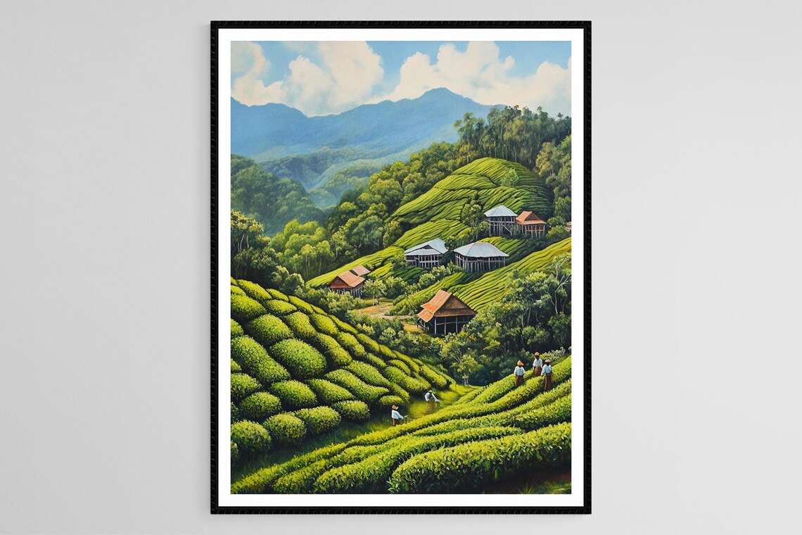 Malaysian Tea Plantation, Traditional Stilt Houses