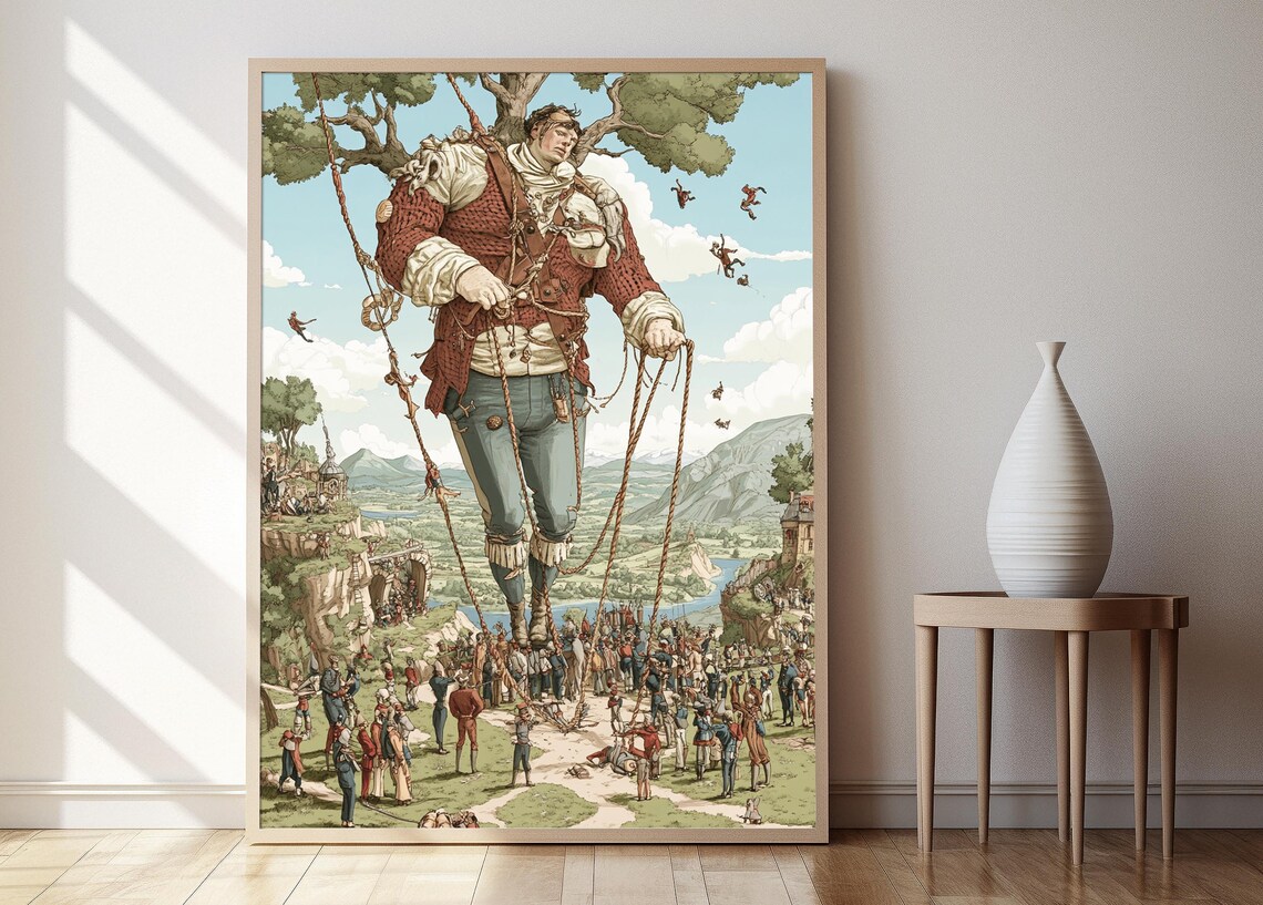 Gulliver In Lilliput Classic Adventure Art Print