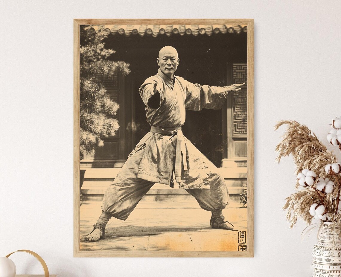 Vintage Kung Fu Poster, Wing Chun Chinese Martial Art