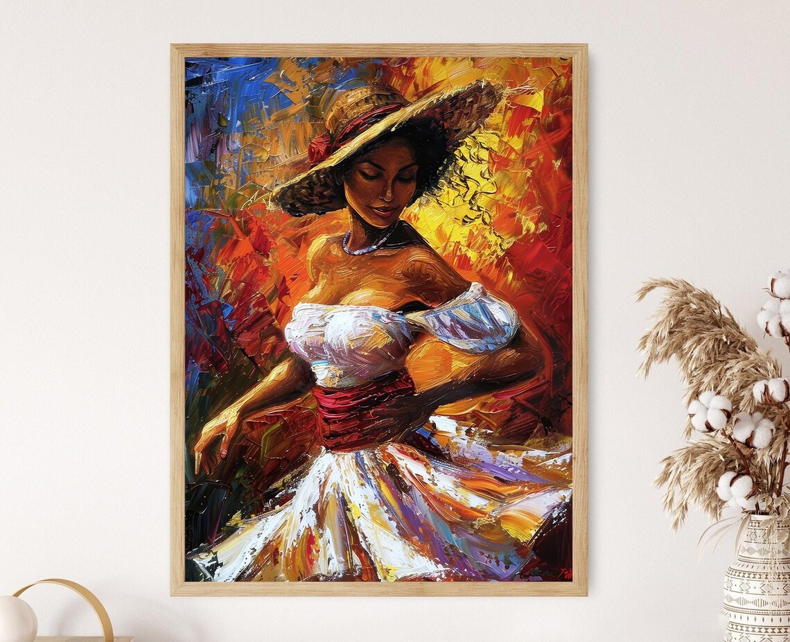 Puerto Rican Salsa Dancer Art Print, Dance Gift