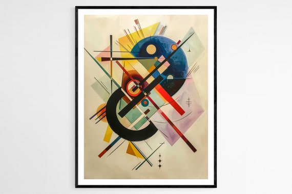 Contemporary Kandinsky Inspired Print Abstract Design Wall Art Sophisticated Decor Special Occasion Art Gift