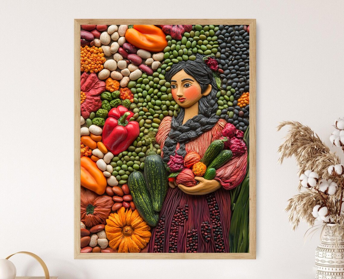 Mexican Vegetable Poster, Spanish Verdura