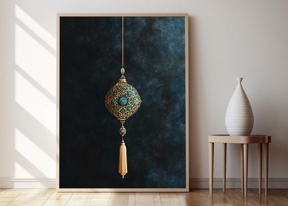 Islamic Star Pattern Hanging Ornament Art Print Cultural Decor Poster
