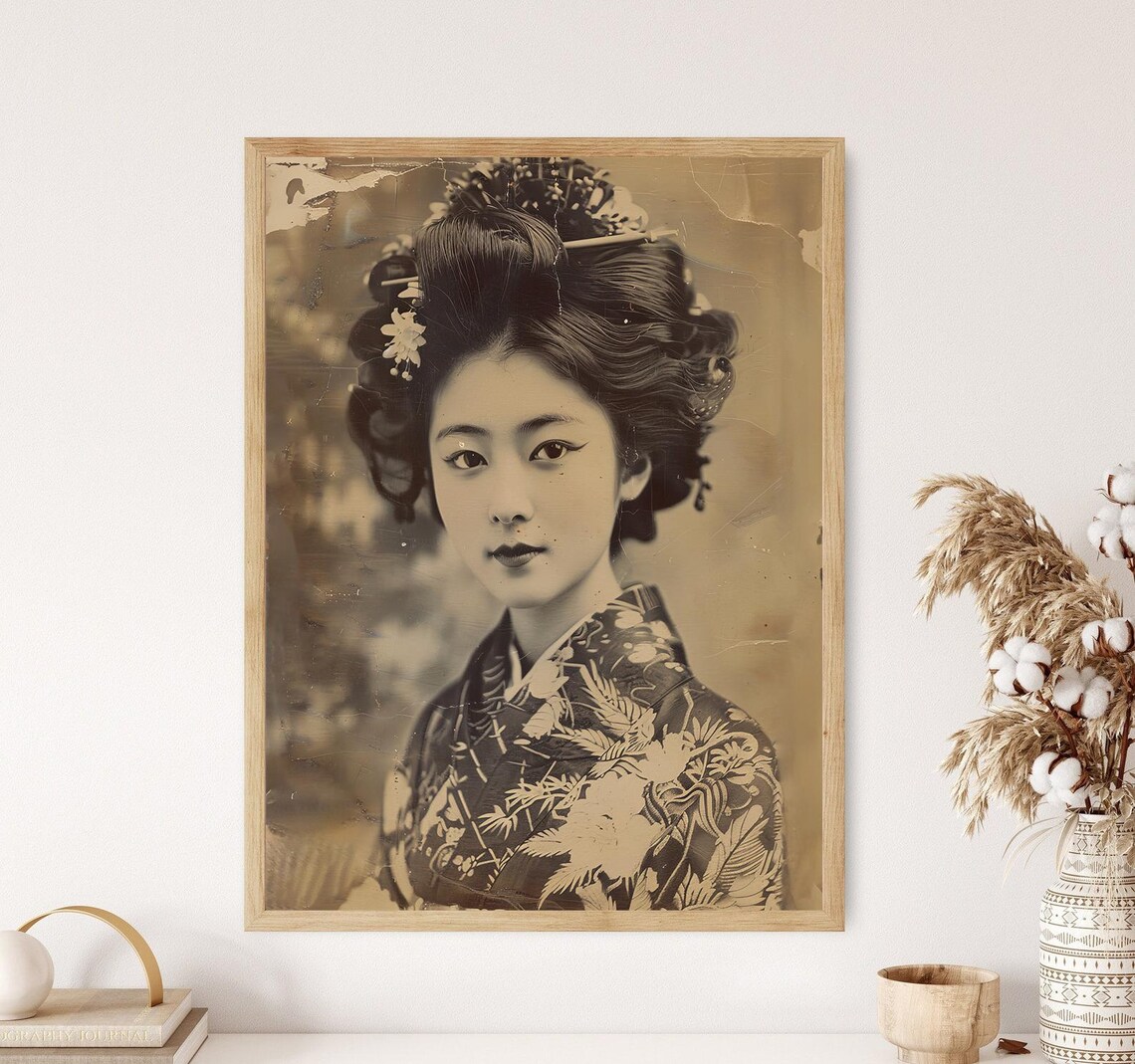 Geisha Meiji Period Vintage Photo Print, Japan