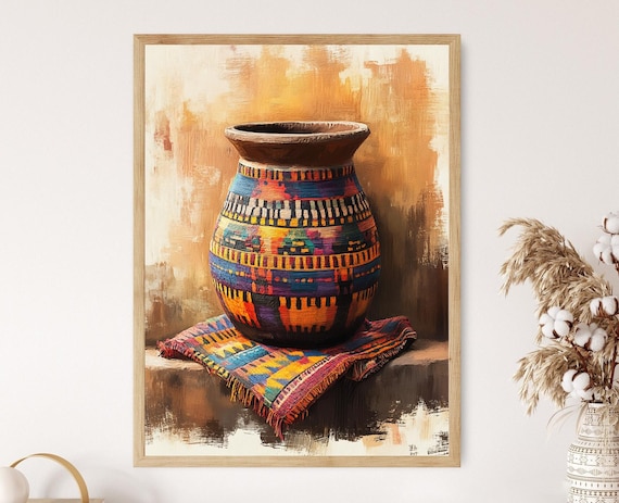 Ghanaian Kente Cloth Art Print Colorful African Textile Poster