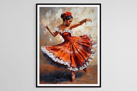 Argentina Chacarera Dancer Art Print, Latin Folk Dance