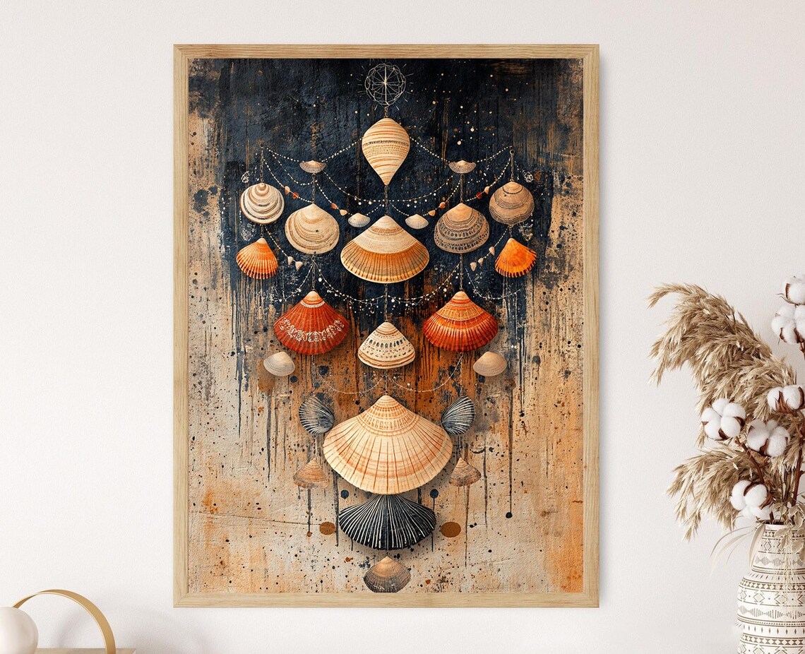 Palawa Shell Necklace, Tasmanian Aboriginal Decor Poster