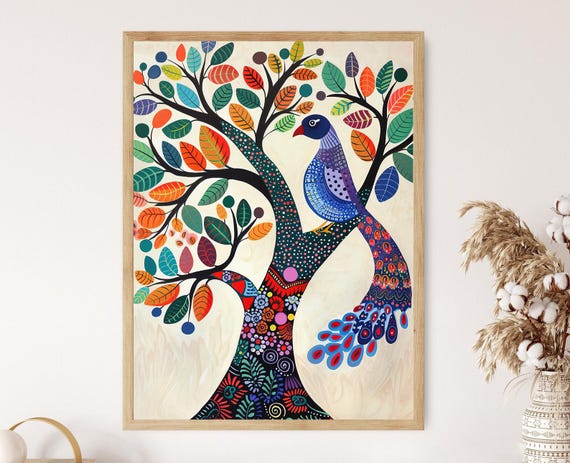 Gond Art Print Traditional Indian Folk Art