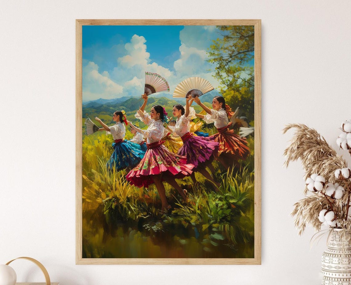 Cariosa Dance Art Print Traditional Filipino Folk Dance