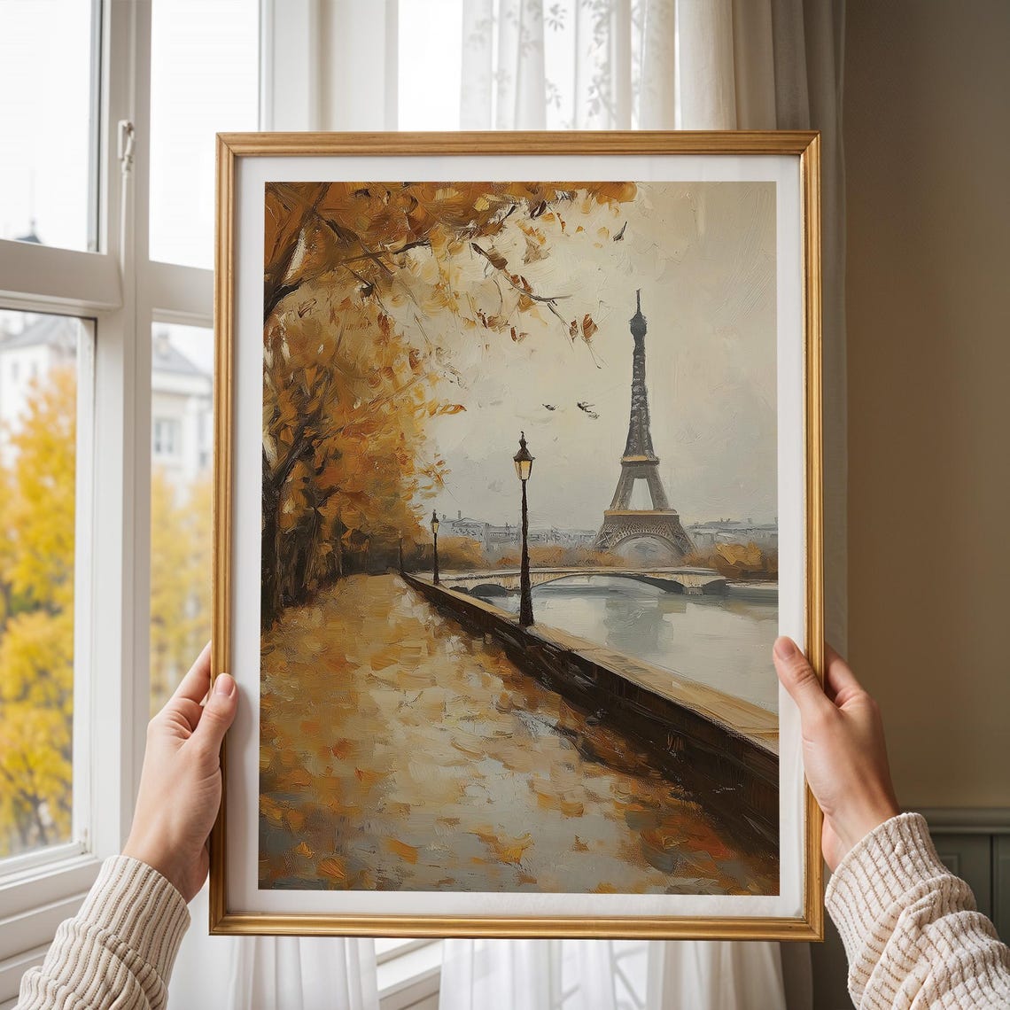 Paris Autumn Eiffel Tower Riverside Poster Romantic Fall Cityscape - Image 4
