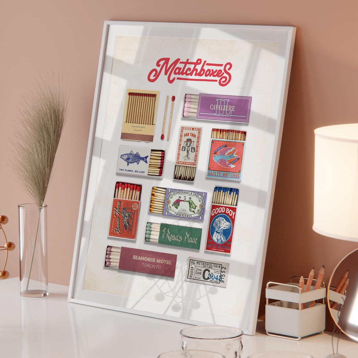 Vintage Matchboxes Retro Matchbox Collection Charming Wall Art - Image 5