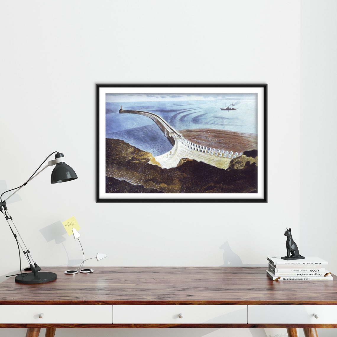 Eric Ravilious Downs in Winter 1935 Curved Breakwater Seascape Print - Image 3