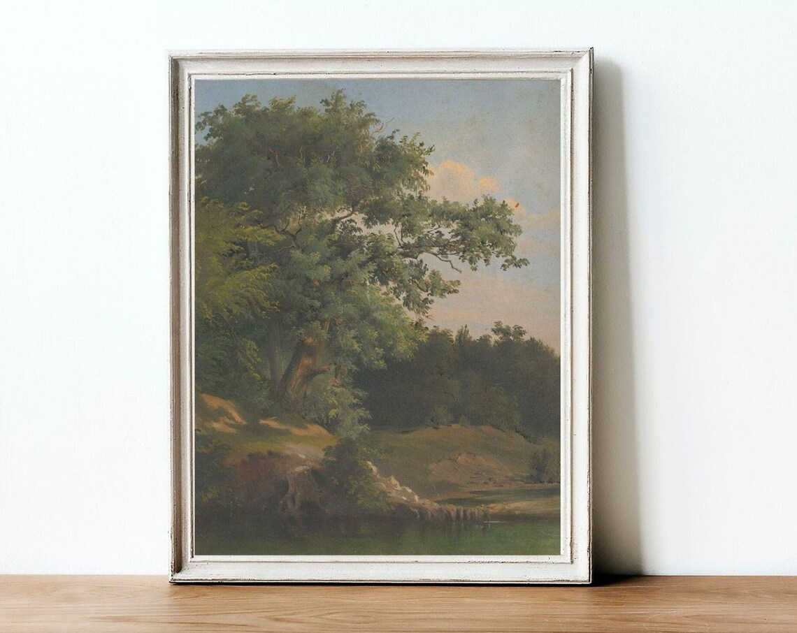 Country Landscape Vintage Tree Painting Art Print - Image 4