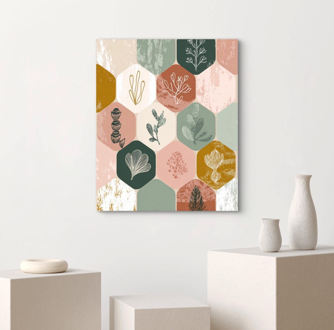 Abstract Tessellated Pattern Art Geometric Wall Print Modern Decor