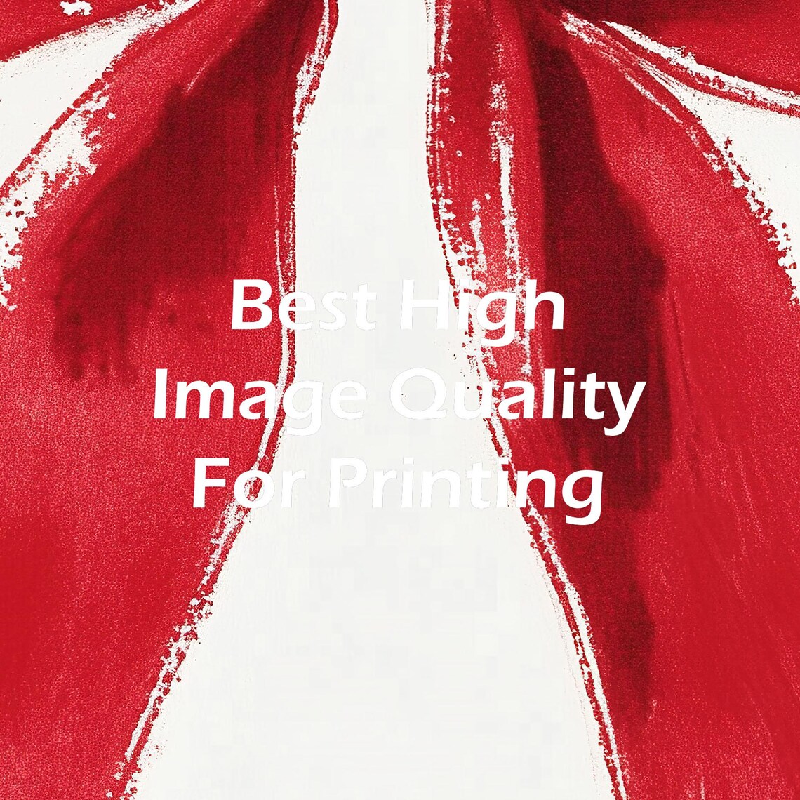 Bright Red Ribbon Bow Watercolor Painting Minimalist Wall Art - Image 5