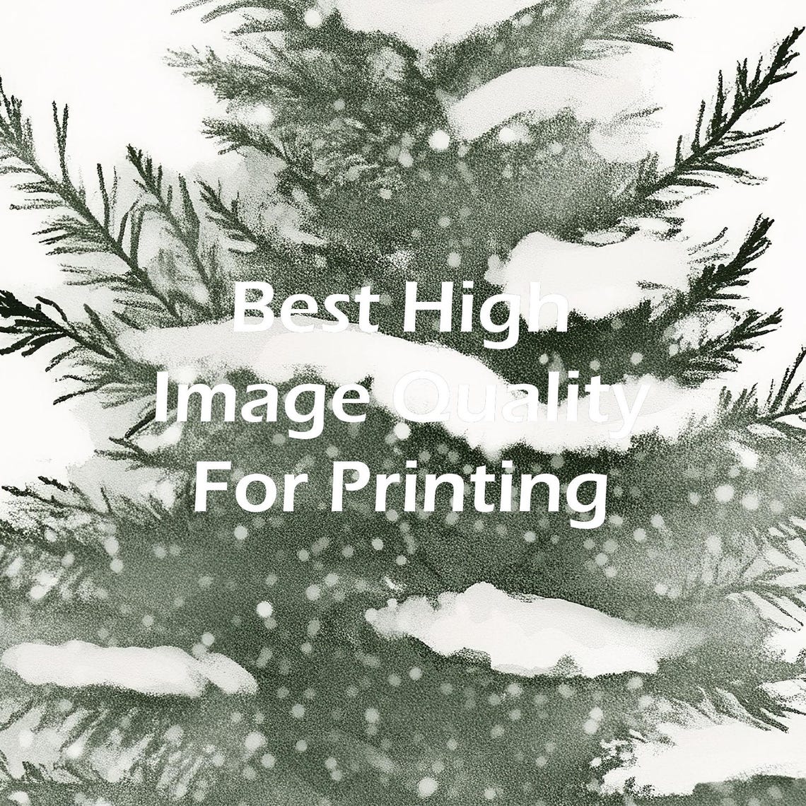 Minimalist Snowy Evergreen Tree Winter Watercolor Holiday Poster - Image 5