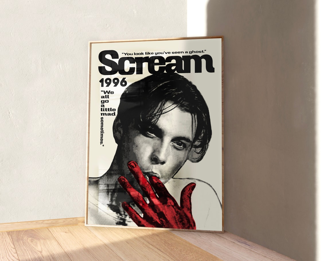 Scream 1996 Iconic Slasher Horror Movie Portrait Typography Poster - Image 2