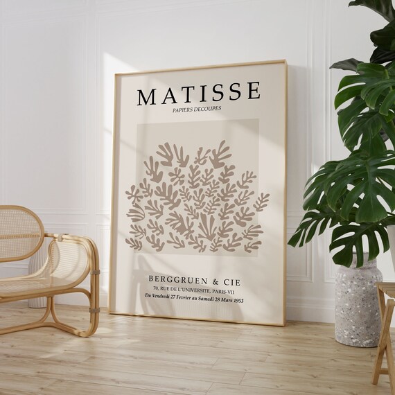 Matisse Berggruen Cie 1953 Exhibition Poster Beige Cutout Leaves Art