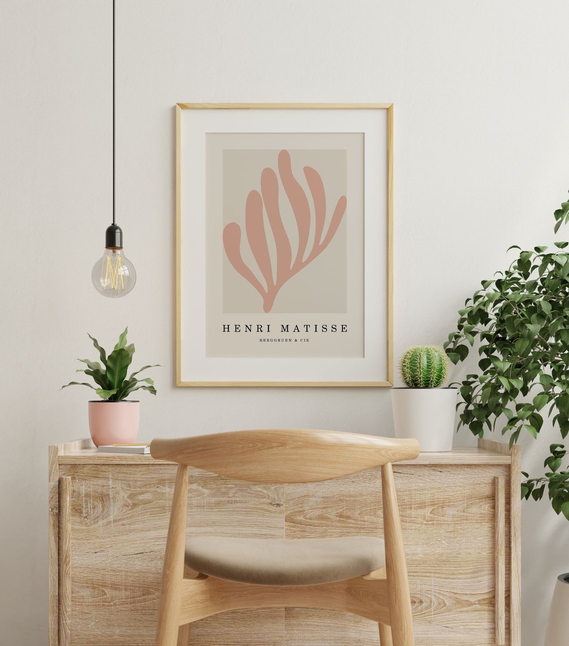 Henri Matisse Berggruen Cie Print Blush Leaf Cutout Minimalist Art - Image 5