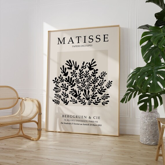Matisse Berggruen Cie 1953 Exhibition Poster Black Cutout Leaves Art