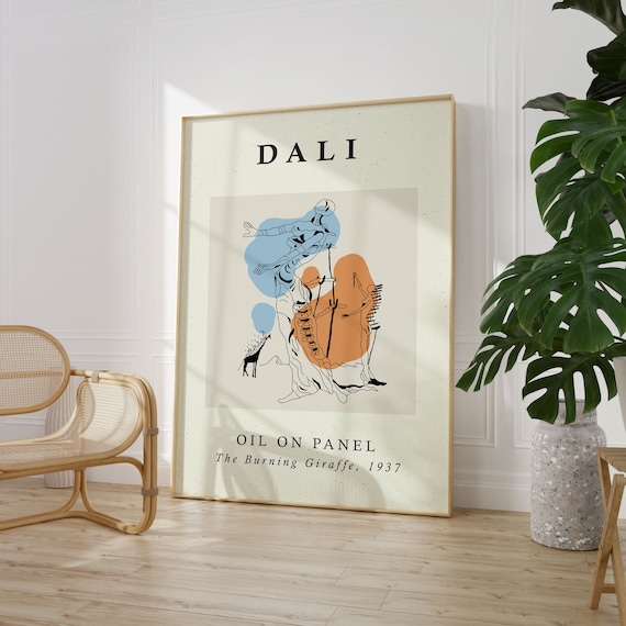 Salvador Dali The Burning Giraffe Poster Dali Art Print Surrealism Art Museum Art Gallery Minimalist Wall Art