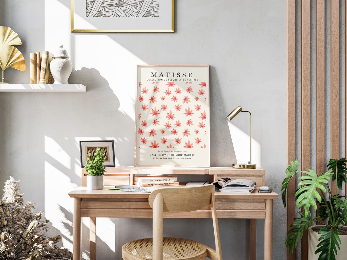 Matisse Red Maple Leaf Botanical Pattern French Gallery Art Print - Image 4