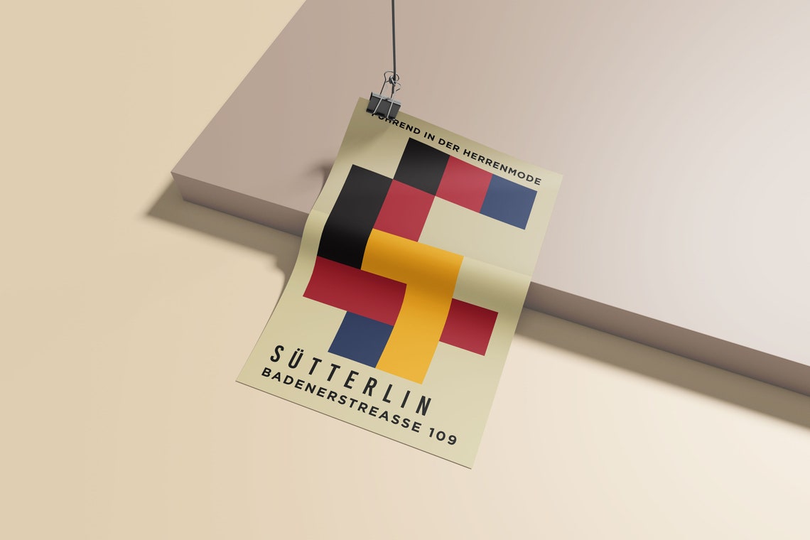 Sutterlin Fuhrend In Der Herrenmode Color Block Bauhaus Poster - Image 3