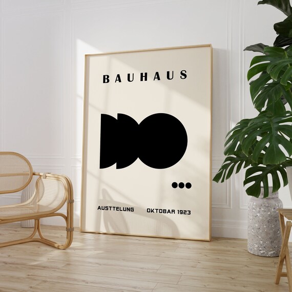 Blackwhite Geometric Bauhaus Poster Abstract Bauhaus Print Office Decor