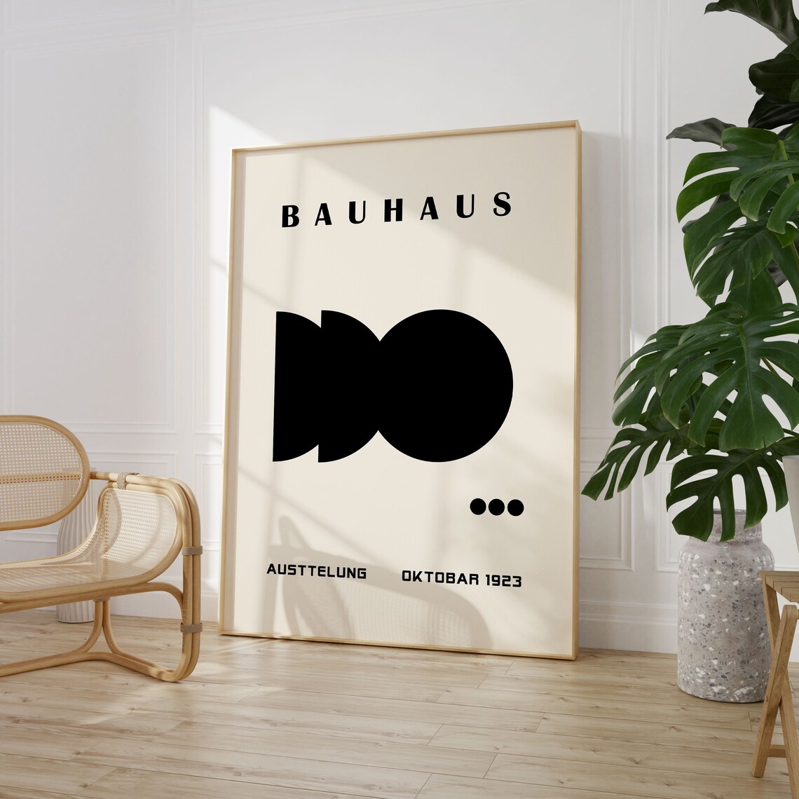 Bauhaus Austtelung Oktobar 1923 Minimalist Black Cream Art Poster