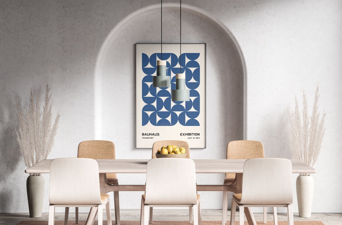 Bauhaus Frankfurt Exhibition Cobalt Blue Circle Grid 1923 Poster - Image 5