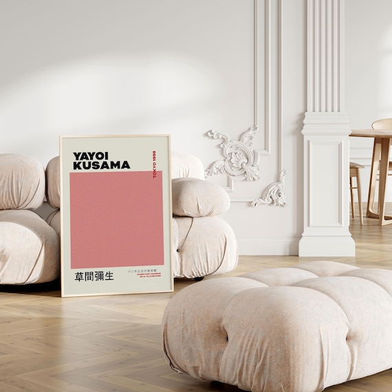 Yayoi Kusama Exhibition Poster Gallery Wall Art Geometric Abstract Print Japanese Decor Printable Minimalist Poster