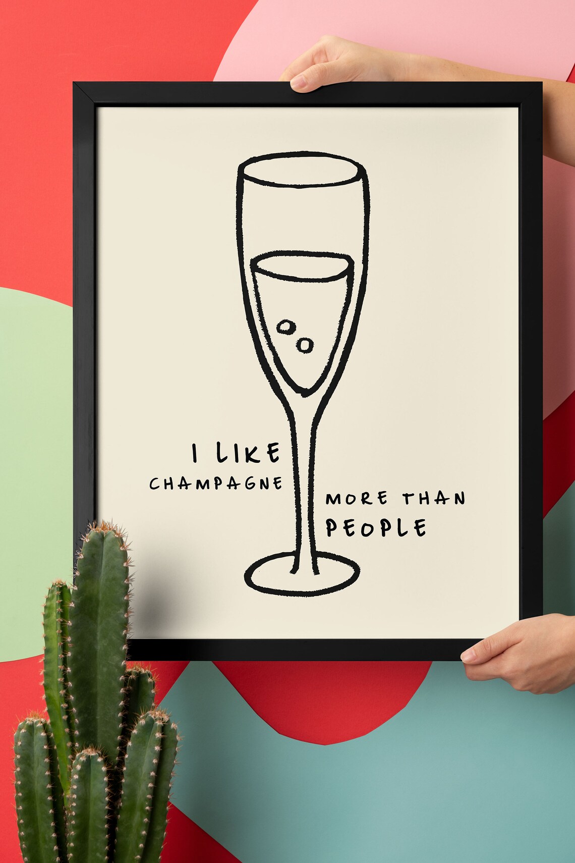 Humorous Champagne Saying Art Print, Bar Decor - Image 3