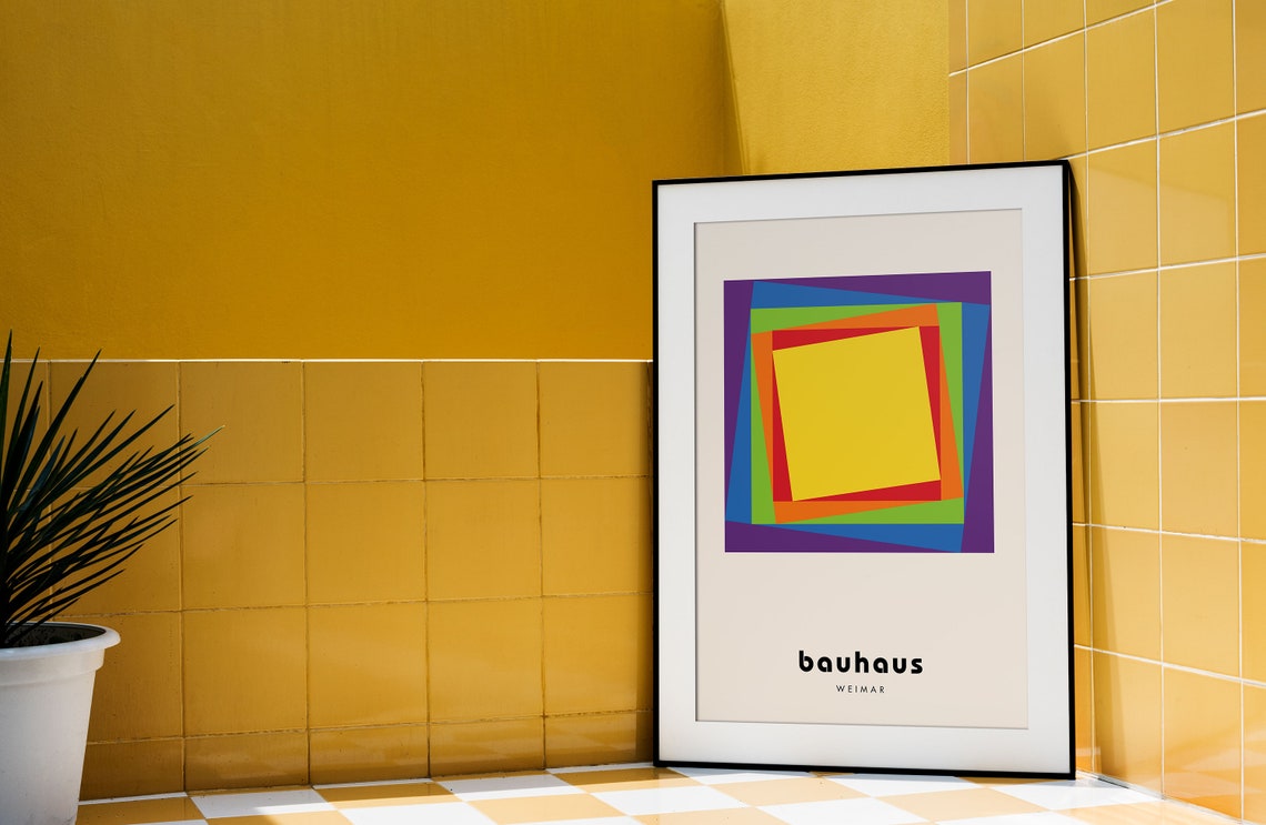Rainbow Layered Square Pride Bauhaus Weimar Mid Century Poster - Image 4