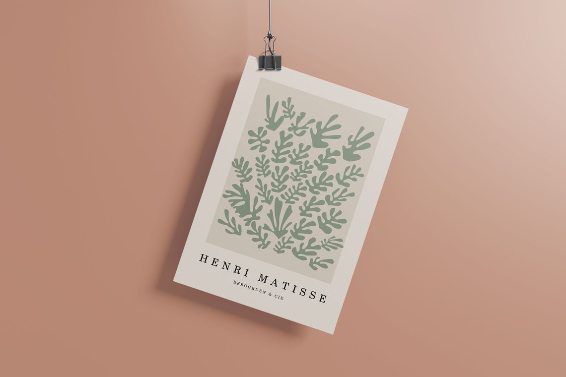 Henri Matisse Sage Green Cutout Fronds Boho Minimalist Poster - Image 2