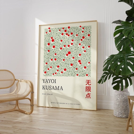 Yayoi Kusama Sage and Red Dot Pattern 1987 Exhibition Art Poster