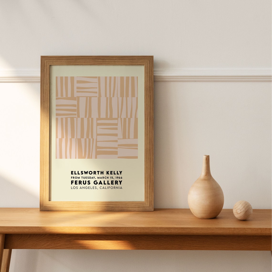 Ellsworth Kelly Ferus Gallery 1966 Poster Beige Stripe Abstract Art - Image 5