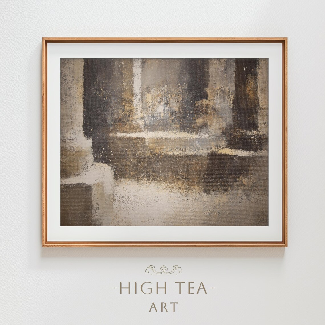 Abstract Ancient Pillars Oil Painting Muted Neutral Vintage Poster
