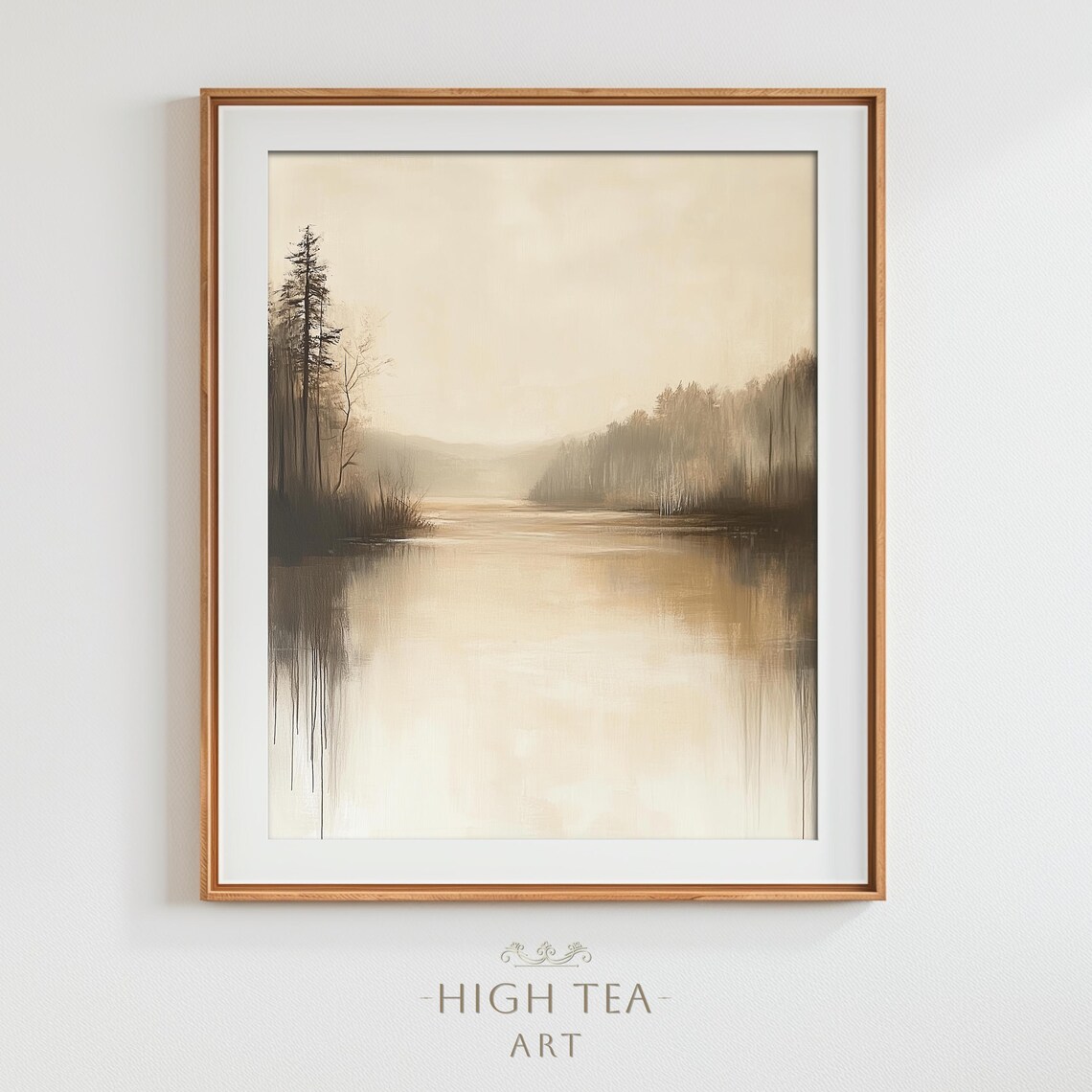 Minimalist Vintage Country Lakeside Art Print