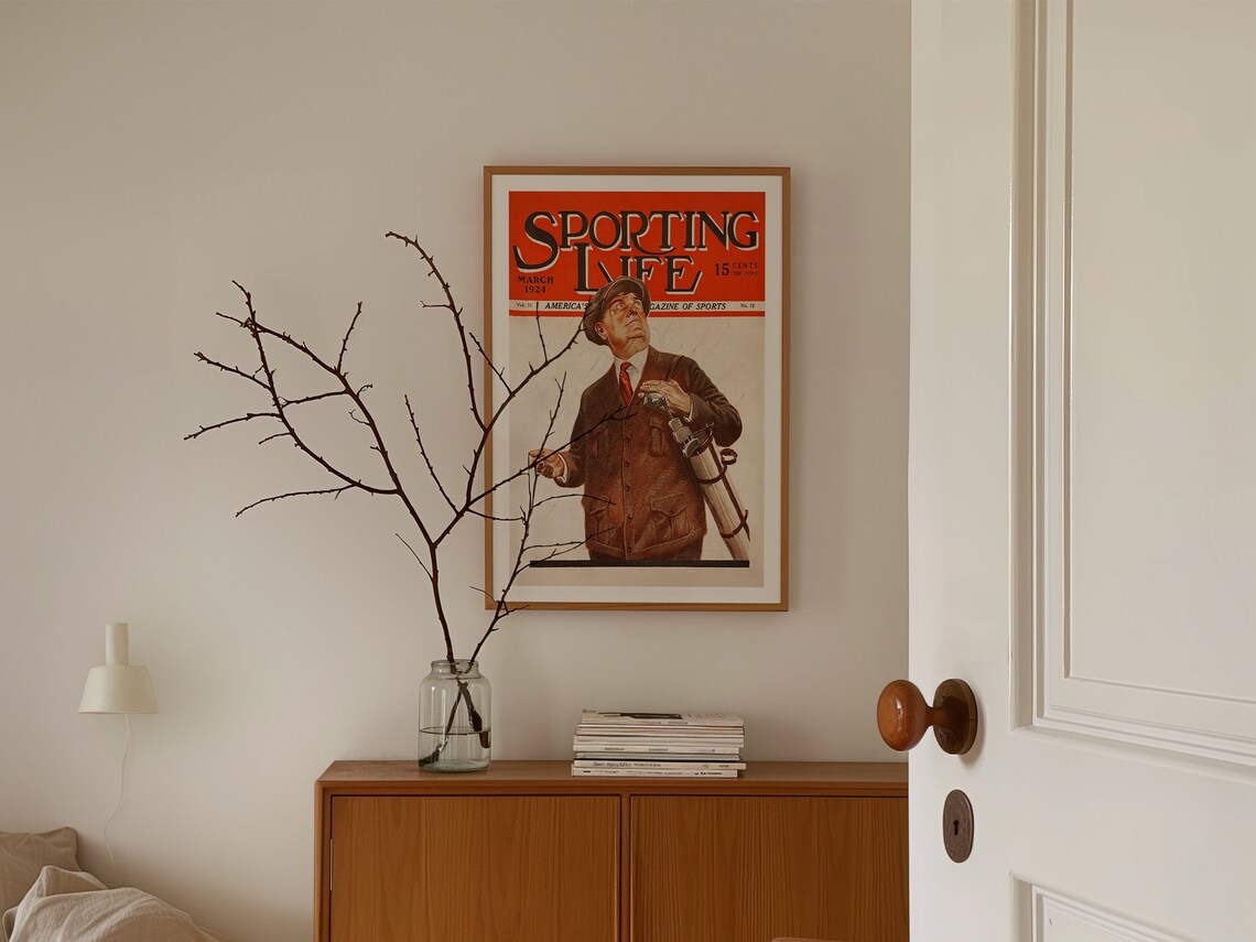 Vintage Golfing Art Poster, Outdoorsy Gift for Dad - Image 2