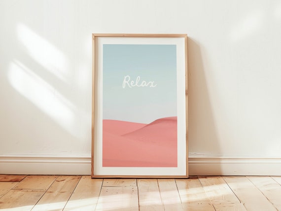 Relax Bathroom Art Print Bathroom Wall Decor Pink Bathroom Refresh Zen Poster Calming Gift For Her Home Wall Art