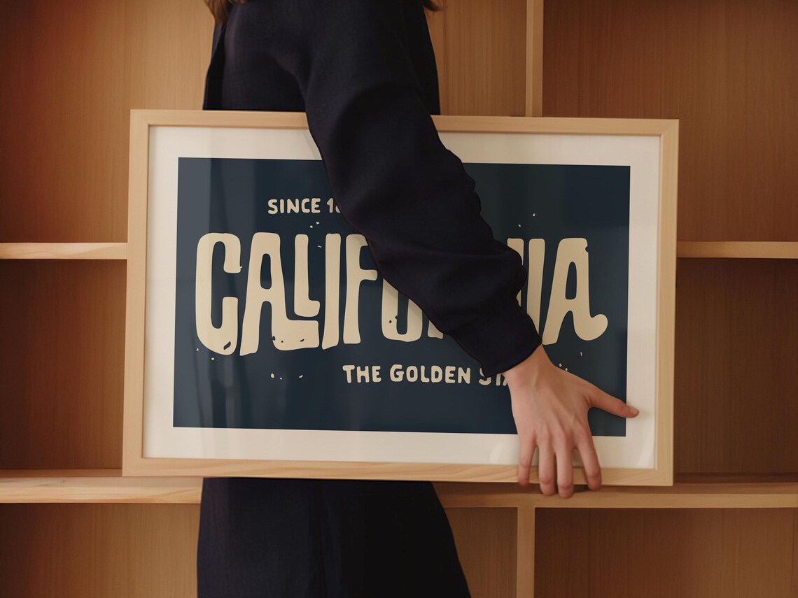 Retro California Poster, Golden State Travel Art - Image 3
