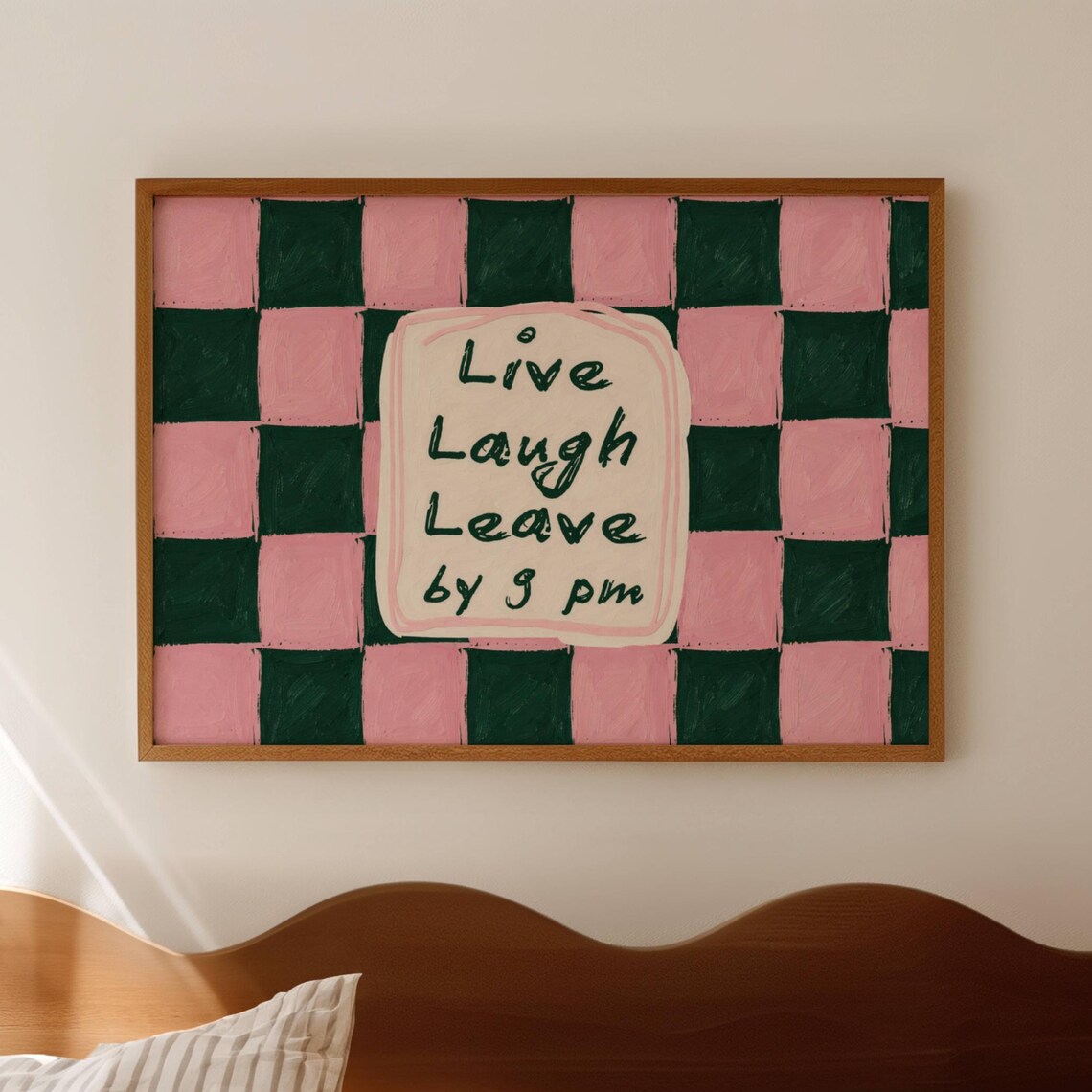 Live Laugh Leave By 9pm Quote Poster Print
