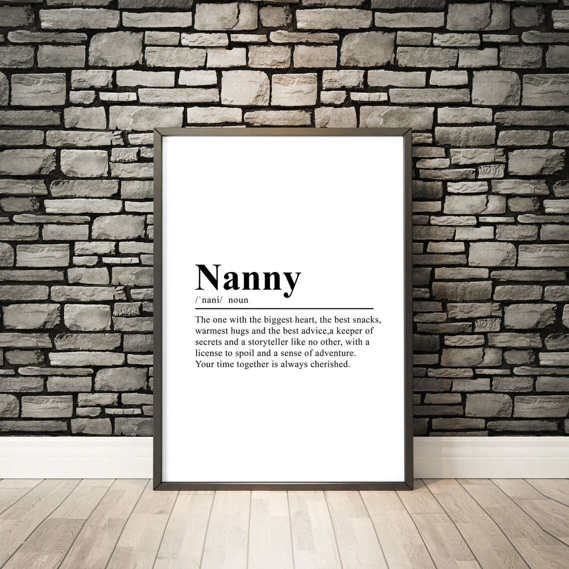 Nanny Definition Art Print, Funny Gift for Nanny Home