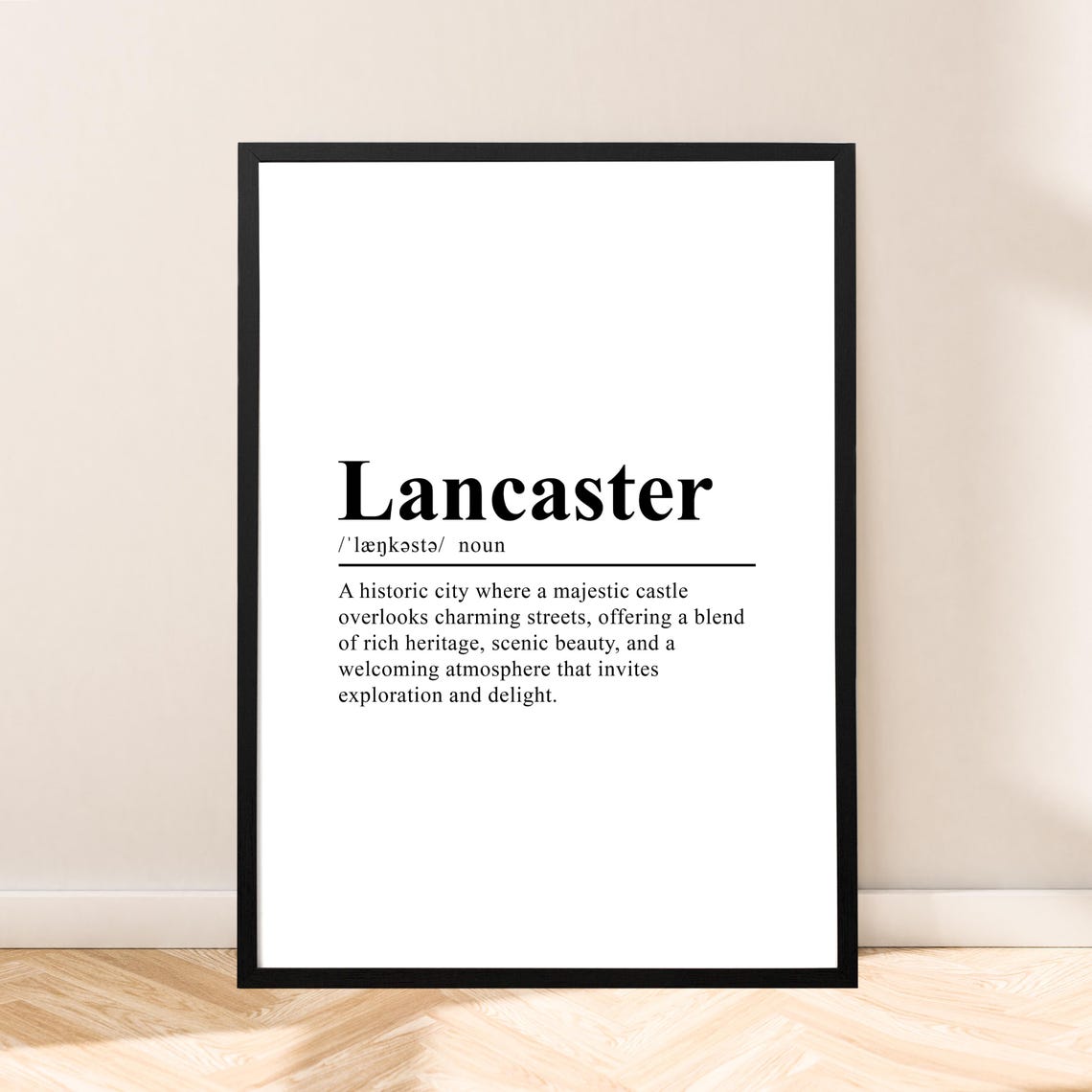 Lancaster Minimalist Travel Poster, England Art Print