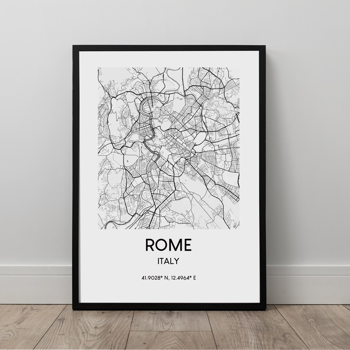 Rome Map Art Print, Minimalist Italy Travel Poster