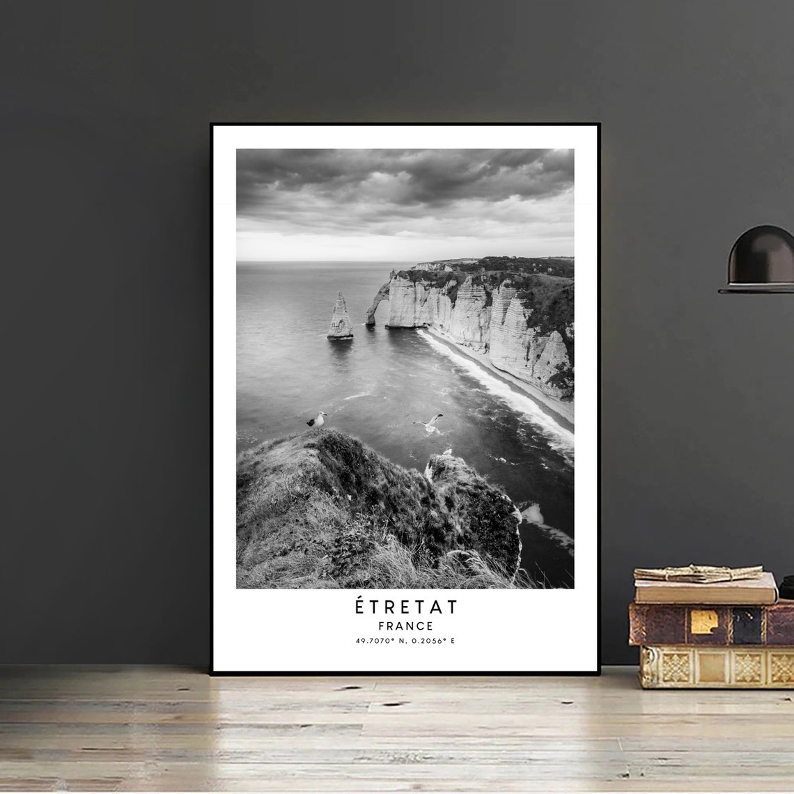 Tretat Travel Print Black And White Etretat Wall Print Etretat Poster Etretat France Print Minimalist Etretat Wall Art Etretat Gift Art - Image 2