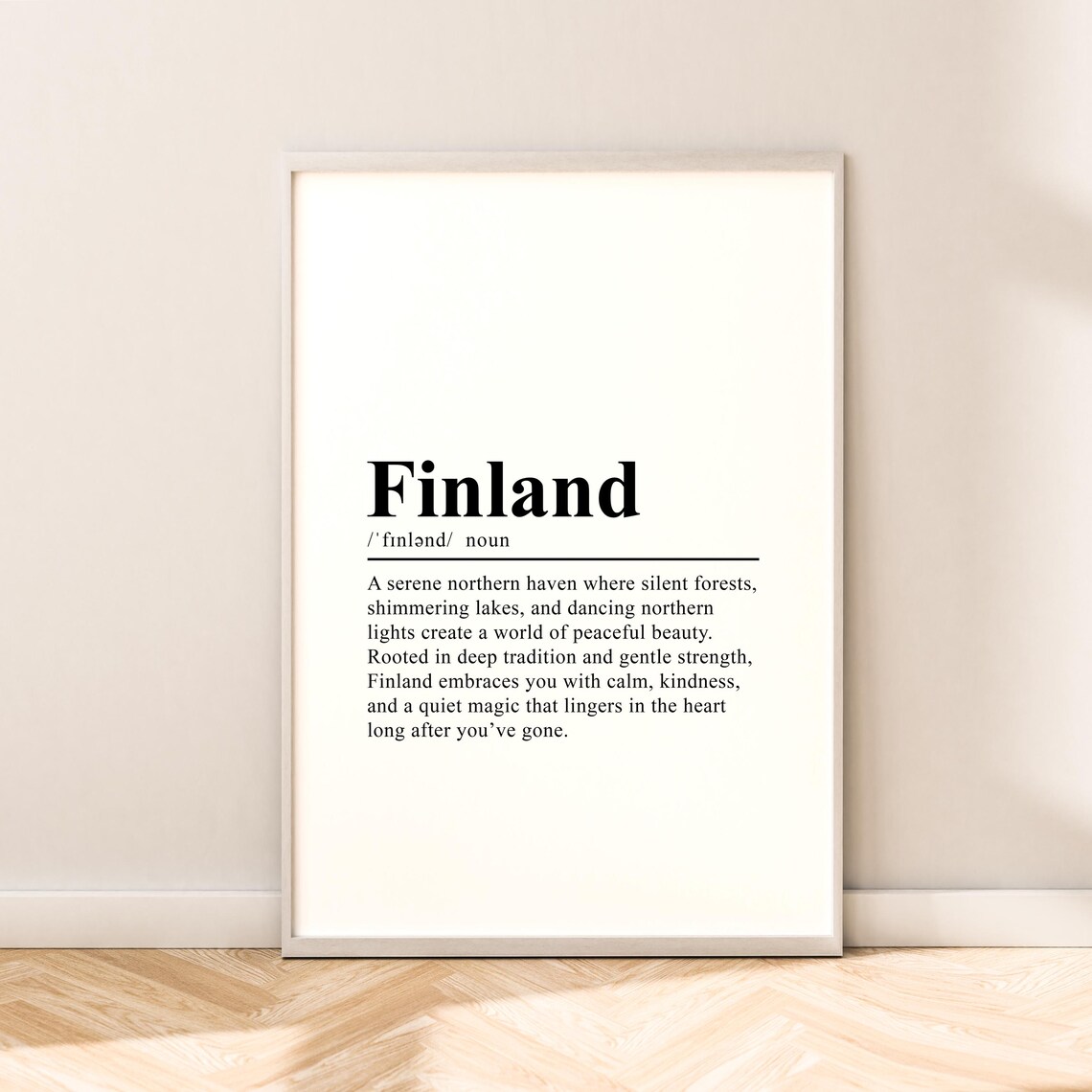 Finland Travel Print Finland Definition Poster Finland Wall Art Finland Wall Print Minimalist Finland Art Home Dcor Finland Wall Quote Gift