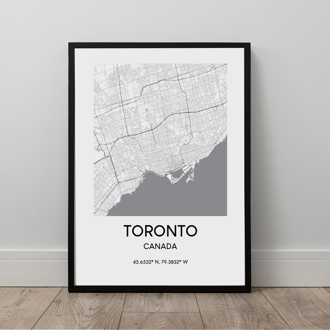 Toronto City Map Print Poster Canada Wall Art Travel Ontario Minimalist
