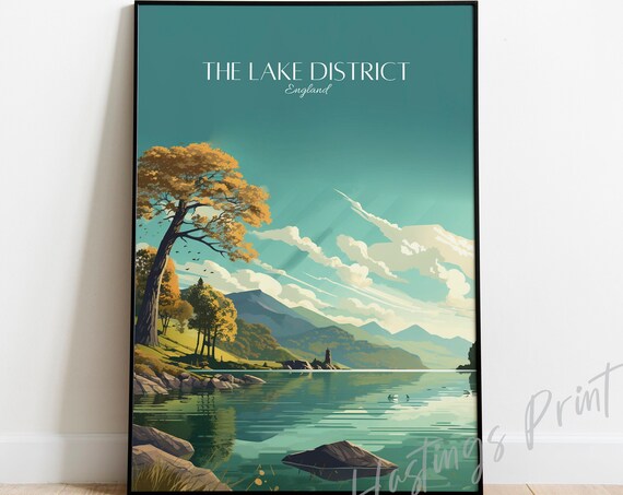 Lake District England Vintage Travel Poster