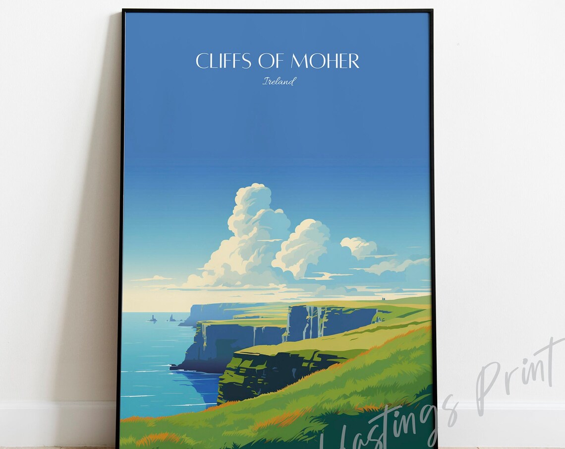 Cliffs Of Moher Vintage Travel Poster